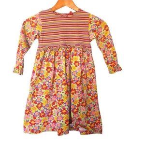 Hanna Andersson 110 5 Years Dress Floral Stripe‎ Dress Long Sleeve